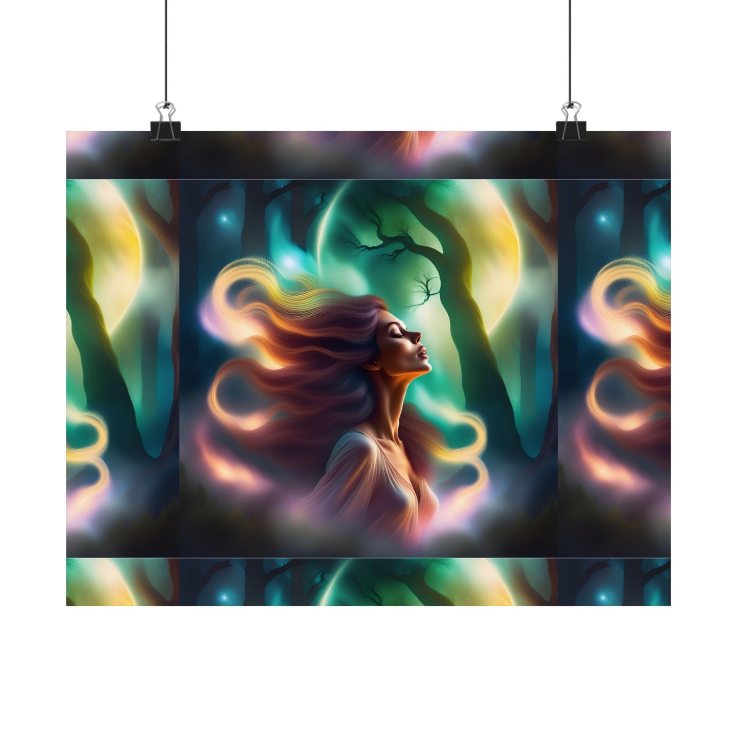 Moonlit Goddess Satin Poster