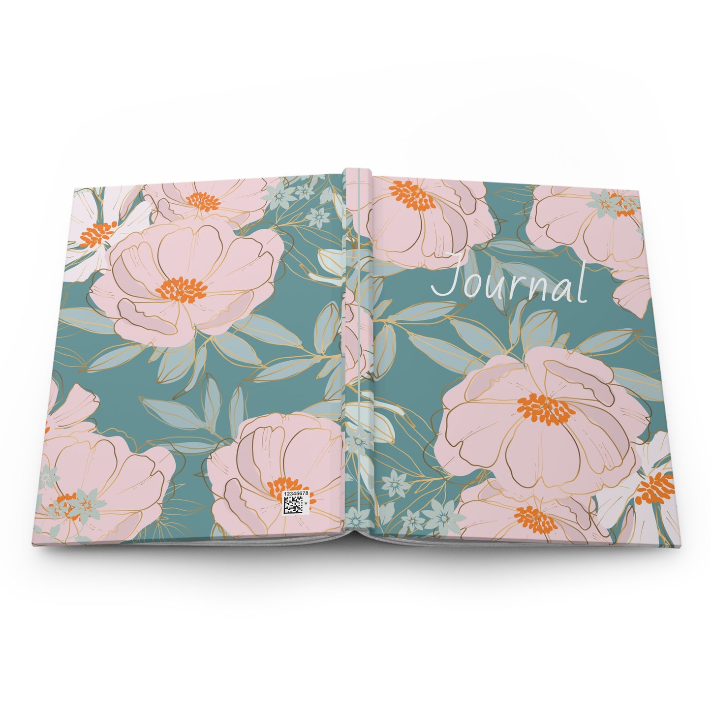 Green Floral Hardcover Journal Matte