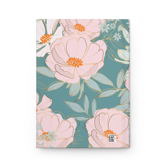 Green Floral Hardcover Journal Matte