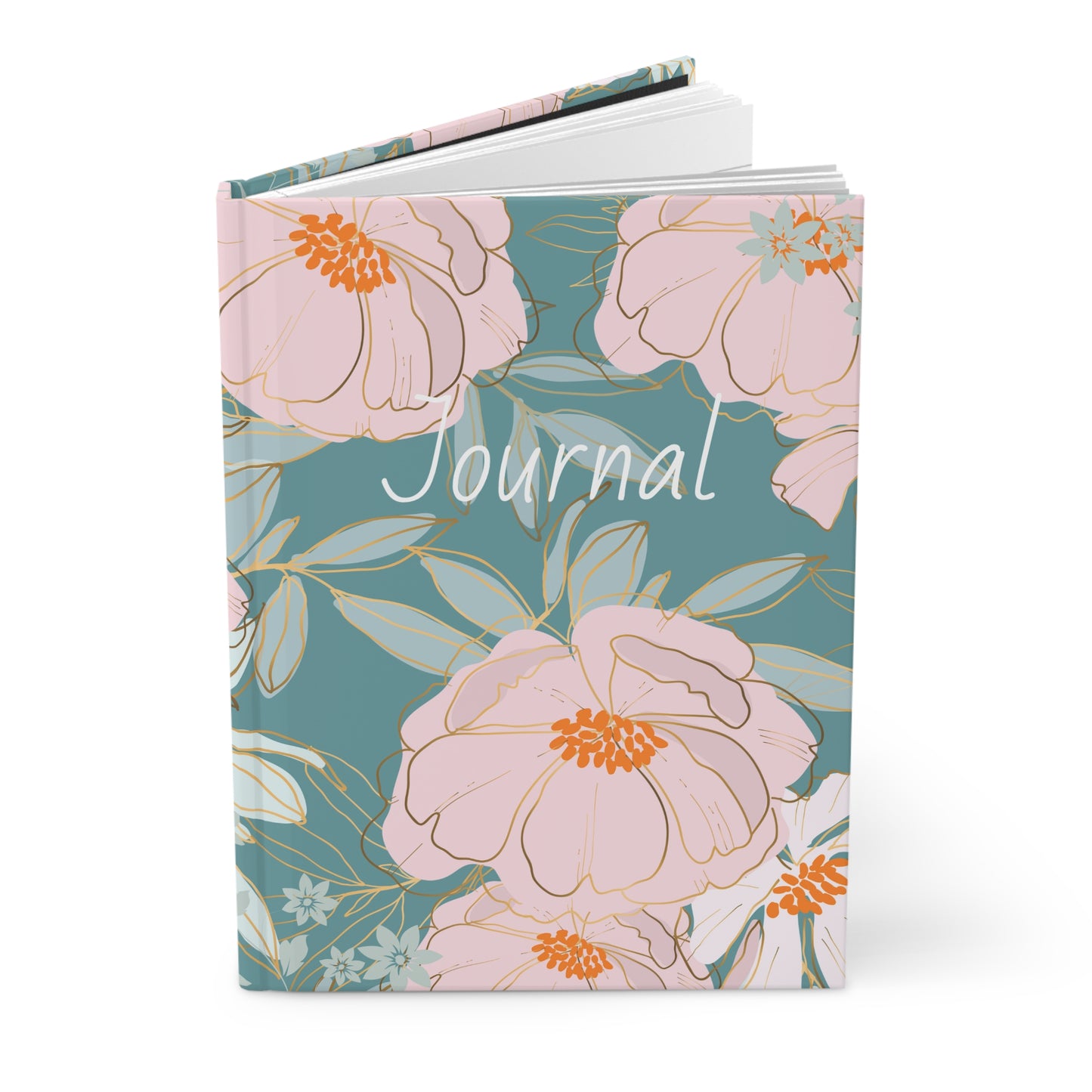 Green Floral Hardcover Journal Matte